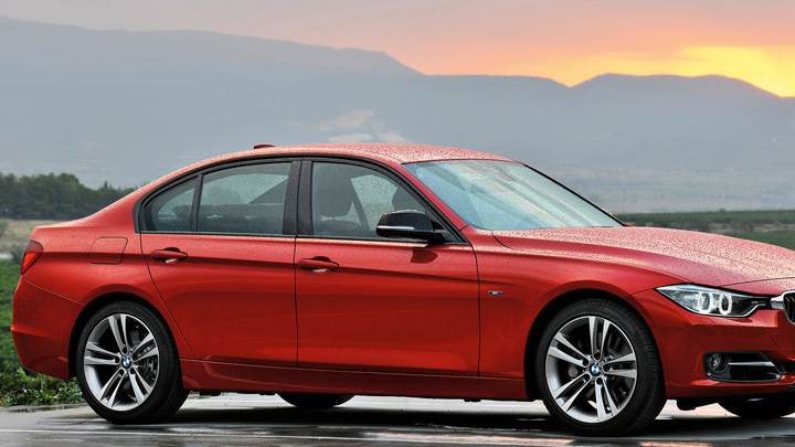 2012 BMW 3 Series Sedan F30 In Red After Rain Photoshoot